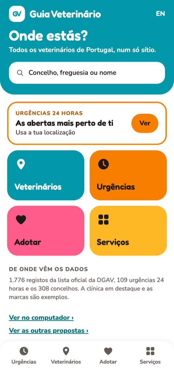 Início da proposta Pets Life