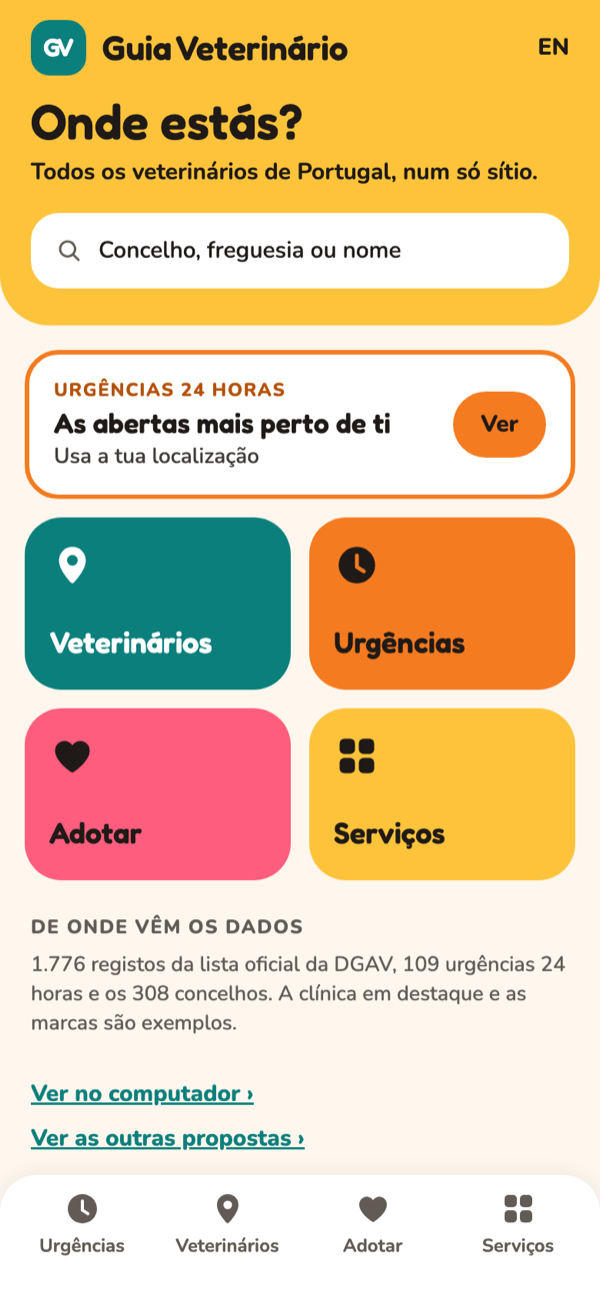 Início da proposta Quatro cores