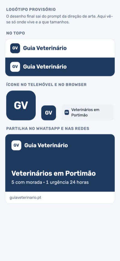 Azul e laranja: Logótipo provisório