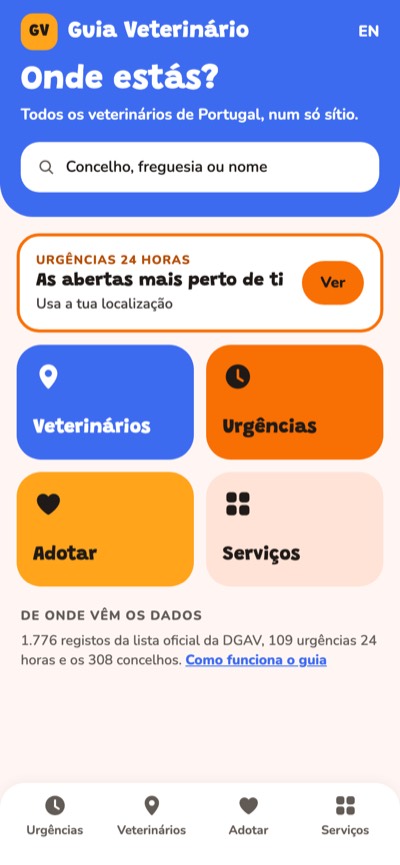 Azul vivo e laranja: Início