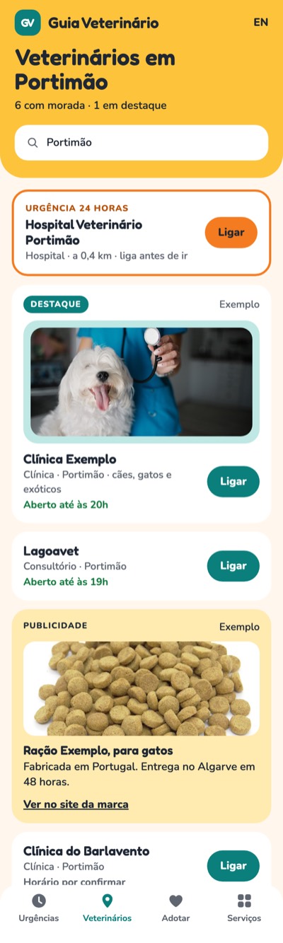 Quatro cores: Portimão, destaque e publicidade